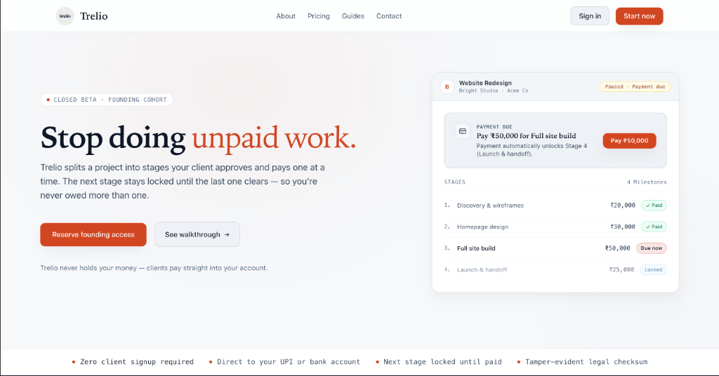 Trelio Milestone Authorization and Client Portal Dashboard Preview